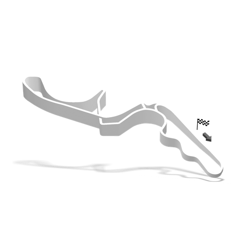Sculpture 3D Circuit Suzuka - Noir Et Blanc - Décoration F1 - 23 Cm